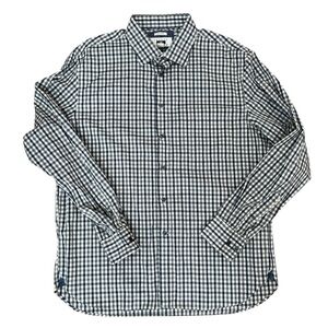 Joseph Abboud Men’s XL Blue Tan Button Down Shirt Non-iron cotton